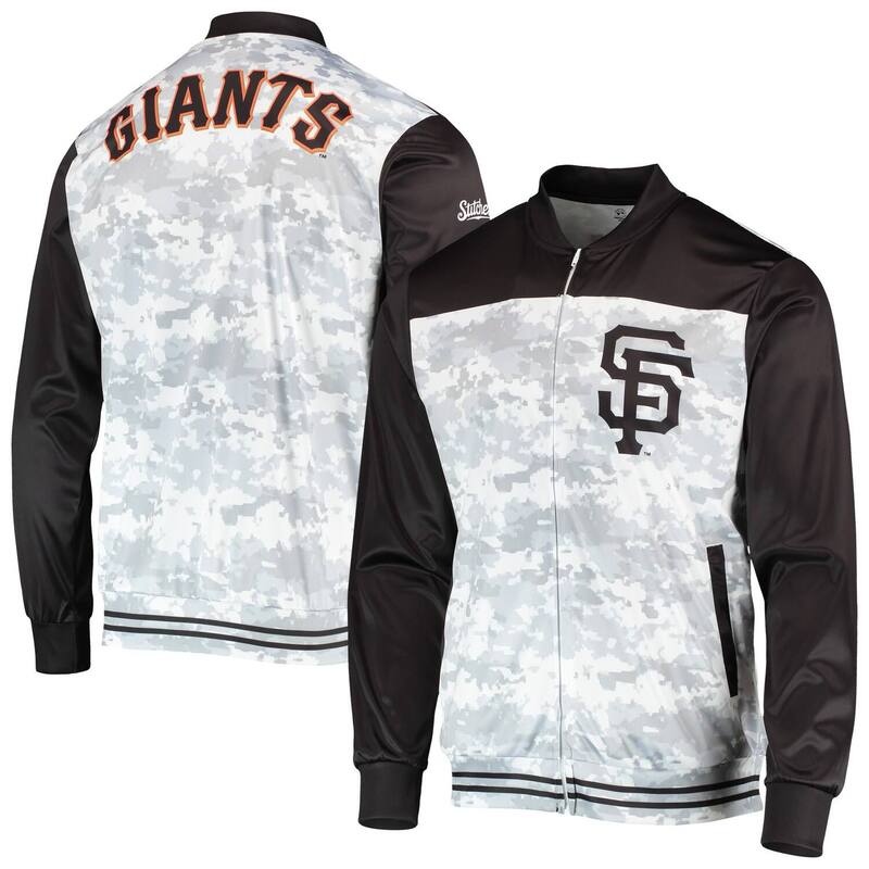 【送料無料】 スティッチーズ レディース ジャケット・ブルゾン アウター Men's Stitches Black San Francisco Giants Camo Full-Zip Jacket Gnt Black