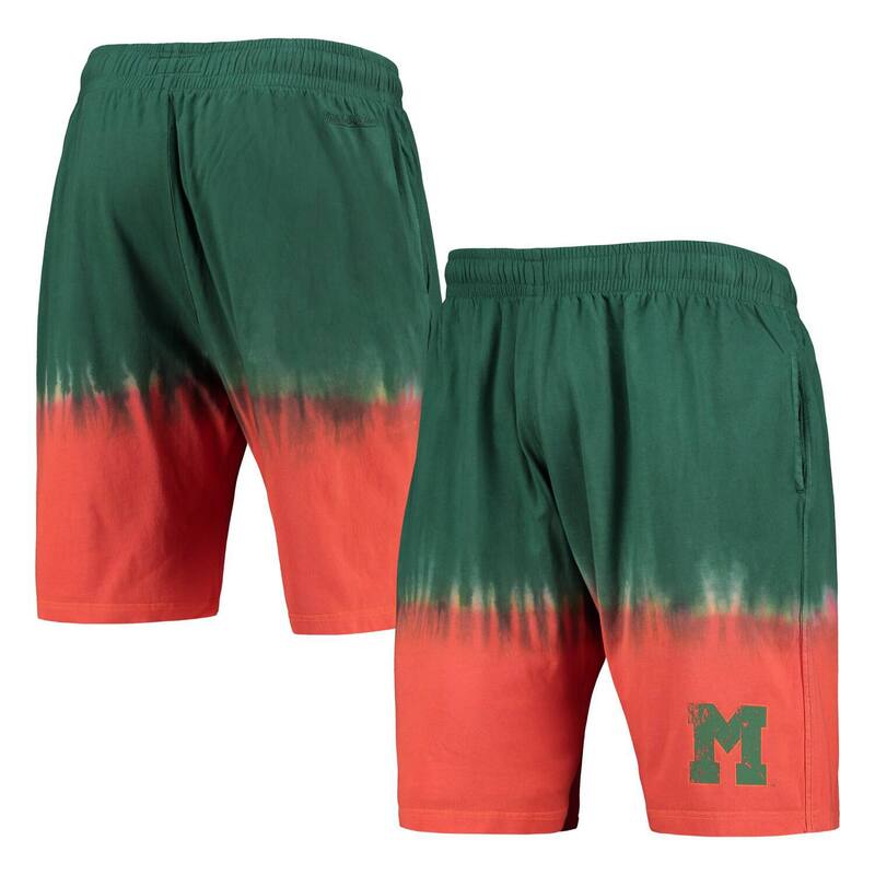ミッチェル&ネス レディース ボトムス ハーフパンツ・ショーツ ショートパンツ Men's Mitchell & Ness Orange/Green Miami Hurricanes Tie-Dye Shorts Mia Orange オレンジ