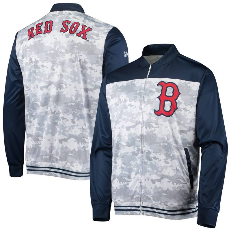 スティッチーズ レディース アウター 上衣・上衣 Men\u0027stitches Navy Boston Red Sox Camo Full-Zip Jacket Rsx Navy 米国海軍