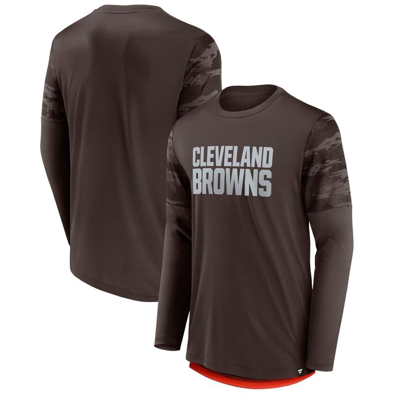 ファナティクス レディース トップス Tシャツ Men's Fanatics Brown/Orange Cleveland Brownsquare Off Long Sleeve T-Shirt Brn Brown ブラウン