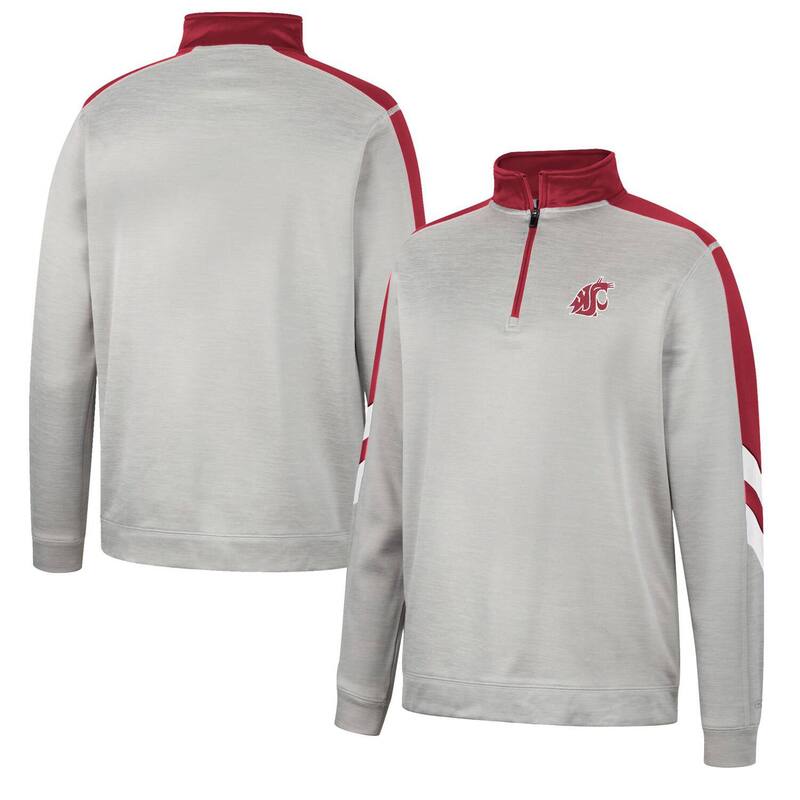コロシアム レディース アウター ジャケット・ブルゾン フリース Men's Colosseum Gray/Crimson Washington State Cougars Bushwood Fleece Quarter-Zip Jacket Wsc Grey グレー
