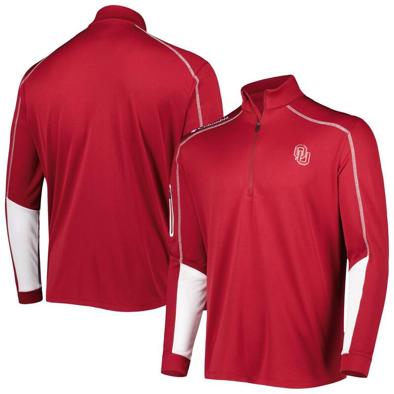 【送料無料】 コロンビア レディース ジャケット・ブルゾン アウター Men's Columbia Crimson Oklahoma Sooners Shotgun 2.0 Omni-Wick Quarter-Zip Jacket Okl Red