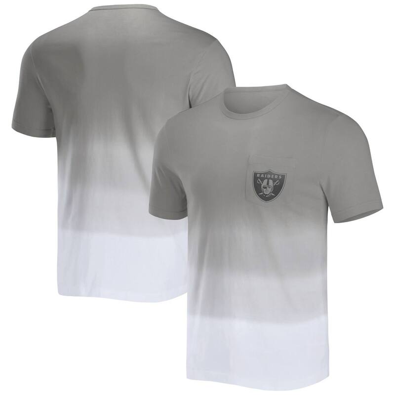 アンブランデッド レディース トップス Tシャツ Unbranded Men's NFL x Darius Rucker Collection by Fanaticsilver/White Las Vegas Raiders Dip Dye Pocket-Shirt Lvr Silver シルバー