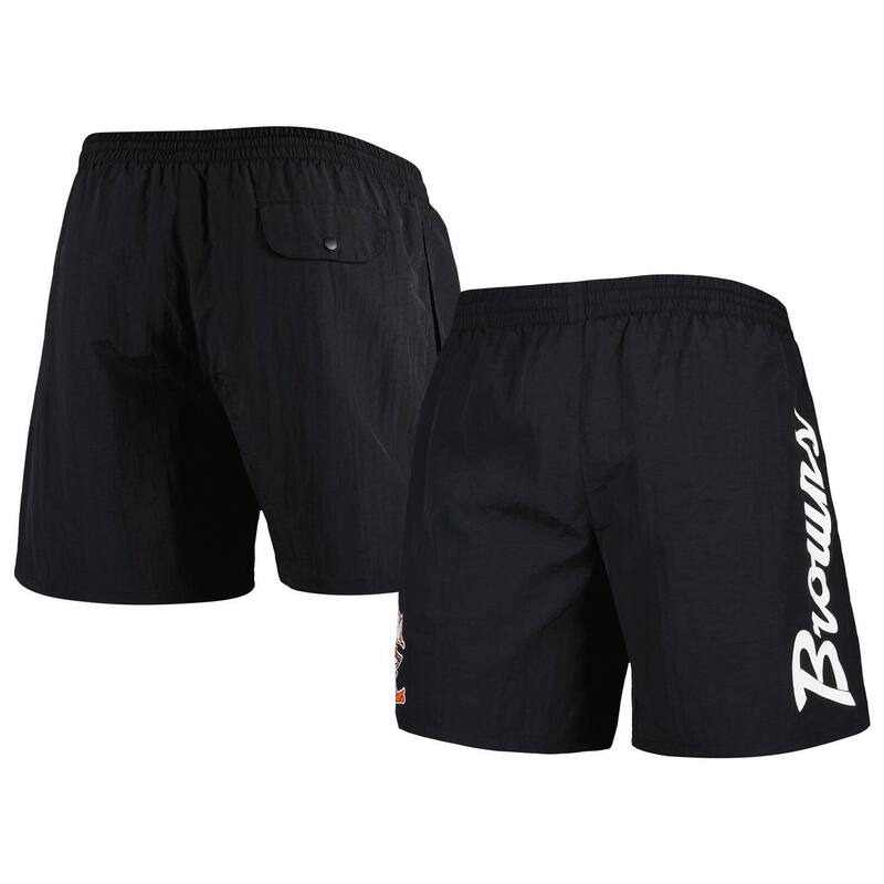 アンブランデッド レディース ボトムス ハーフパンツ・ショーツ ナイロン ショートパンツ Unbranded Men's Mitchell & Ness Black Cleveland Browns Team Essentials Nylon Shorts Brn Black ブラック 14,386円