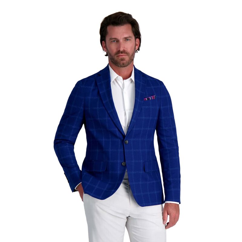 ハガー レディース アウター ジャケット・ブルゾン Men's J.M. Haggar Premium Tailored Fit Windowpane Sport Jacket Indigo インディゴ