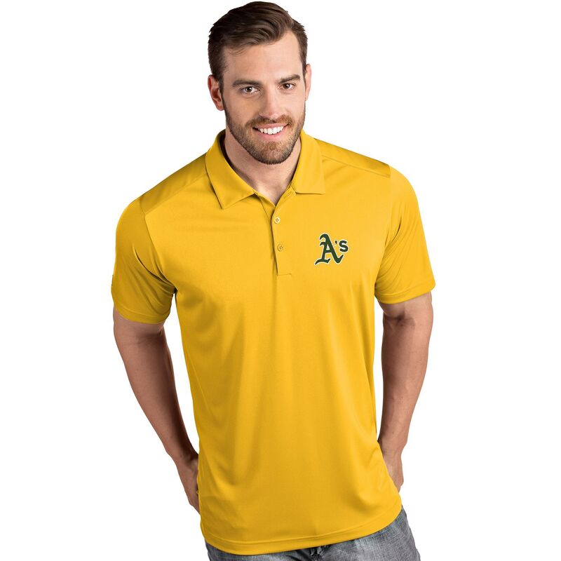 アンティグア レディース トップス Tシャツ ポロシャツ Men Antigua Oakland Athletics Tribute Poloas Yellow イエロー