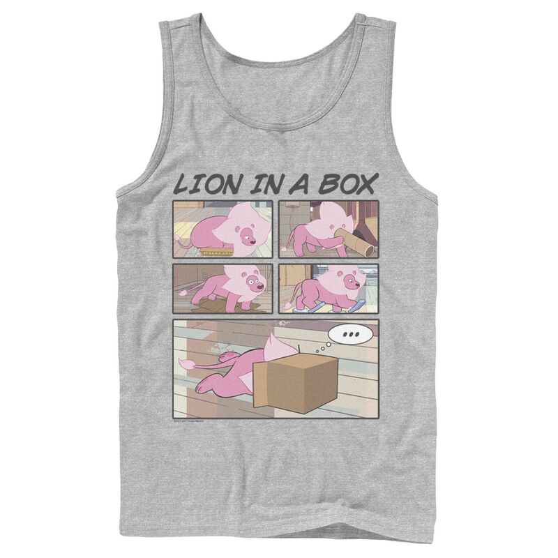 アニメキャラクター レディース トップス Tシャツ Licensed Character Men's Cartoonetwork Stevens Universe Lion In A Box Comic Strip Tank Top Athletic Heather ヘザー｜ReVida 店