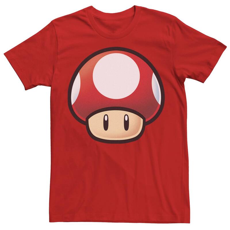 アニメキャラクター レディース トップス Tシャツ グラフィック Licensed Character Men's Nintendo Super Mario Red Mushroom Big Face Graphic Tee Red レッド｜ReVida 店 8,480円