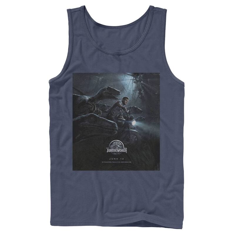 アニメキャラクター レディース トップス Tシャツ Licensed Character Men's Jurassic World Owen Ride Raptor Movie Poster Tank Top Navy ネイビー｜ReVida 店 8,480円