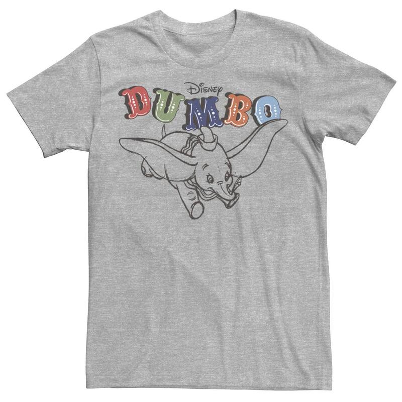 ディズニー レディース トップス Tシャツ Disney's Dumbo Men's Retro Flying Circus Title Tee Athletic Heather ヘザー