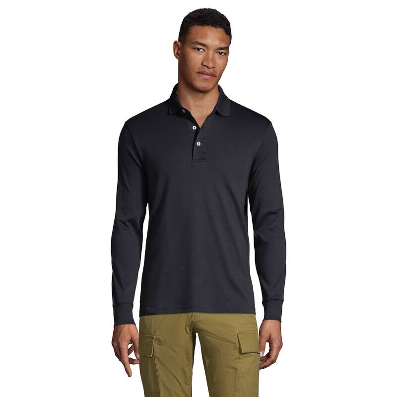 ランズエンド レディース トップス Tシャツ ポロシャツ トール Big & Tallands' End Classic-Fit Supima Interlock Polo Black ブラック 12,236円