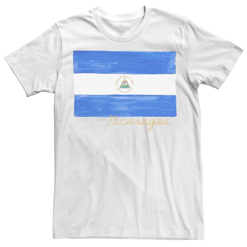 アニメキャラクター レディース トップス Tシャツ Licensed Character Men's HHM Nicaragua Flag Watercolor Tee White ホワイト