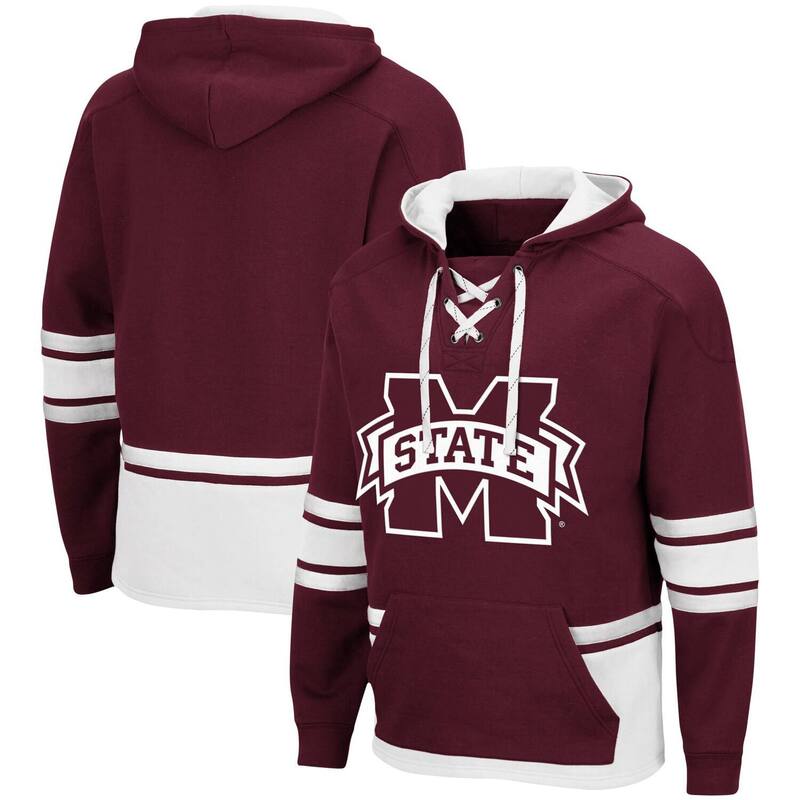 コロシアム レディース トップス Tシャツ レース パーカー Men's Colosseumaroon Mississippi State Bulldogs Lace Up 3.0 Pullover Hoodie Mst Red レッド