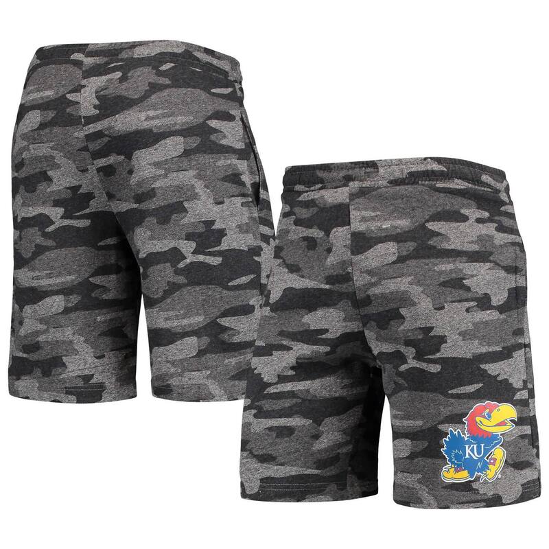 アンブランデッド レディース ボトムス ハーフパンツ・ショーツ パイル ショートパンツ Unbranded Men's Conceptsport Charcoal/Gray Kansas Jayhawks Camo Backup Terry Jam Lounge Shorts Kns Charco チャコール