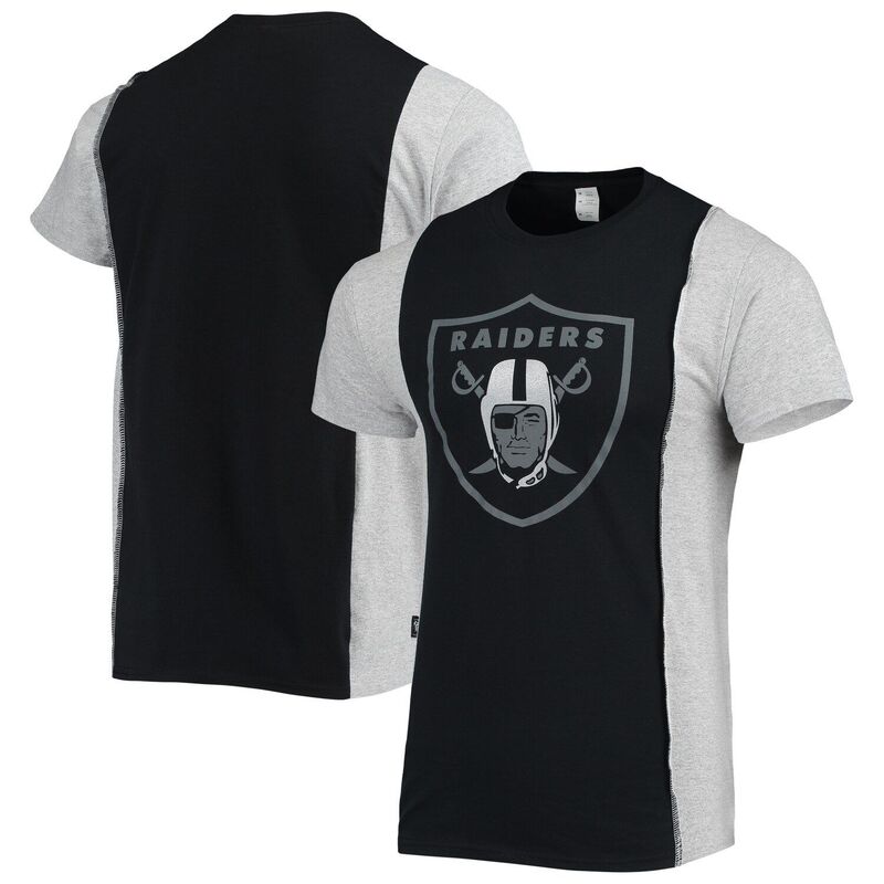 アンブランデッド レディース トップス Tシャツ Unbranded Men's Refried Apparel Black/Heathered Gray Las Vegas Raidersustainable Split-Shirt Lvr Black ブラック