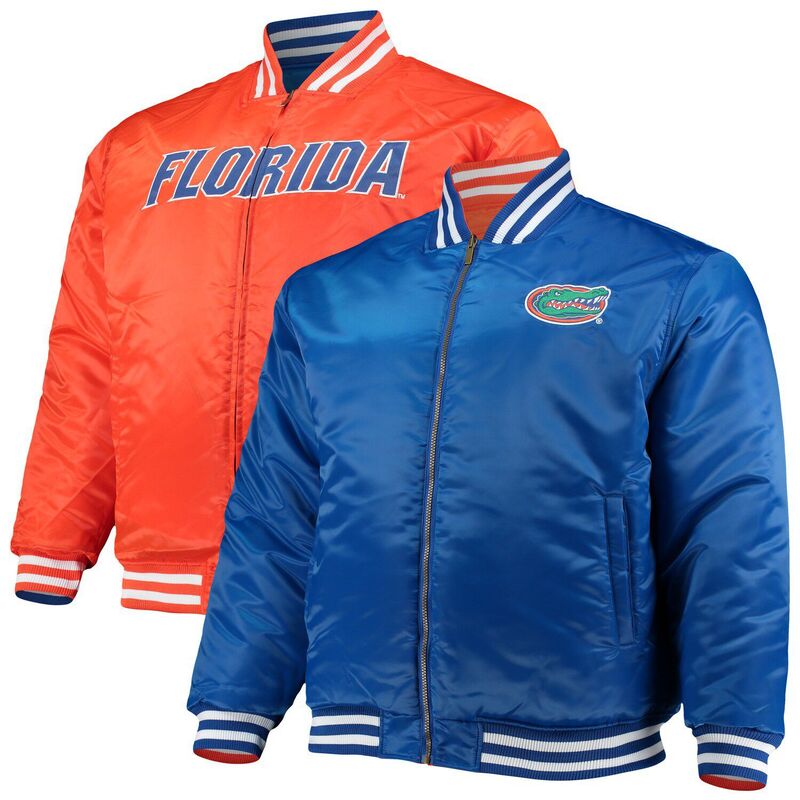 【送料無料】 プロファイル レディース ジャケット・ブルゾン アウター Men's Royal/Orange Florida Gators Big & Tall Reversible Satin Full-Zip Jacket Fld Blue