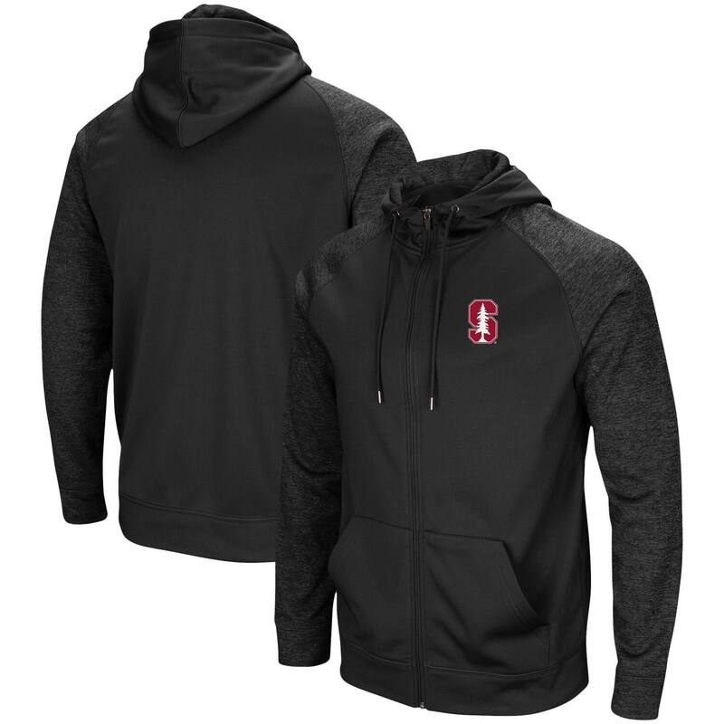 コロシアム レディース トップス Tシャツ パーカー Men's Colosseum Black Stanford Cardinal Blackout 3.0 Tonal Raglan Full-Zip Hoodie Stf Black ブラック