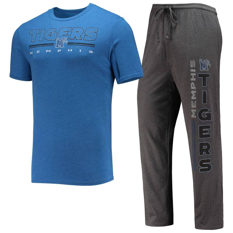 アンブランデッド レディース アンダーウェア ナイトウェア パンツ Tシャツ Unbranded Men's Conceptsport Heathered Charcoal/Royal Memphis Tigers Meter T-Shirt & Pantsleep Set Mem Charco チャコール