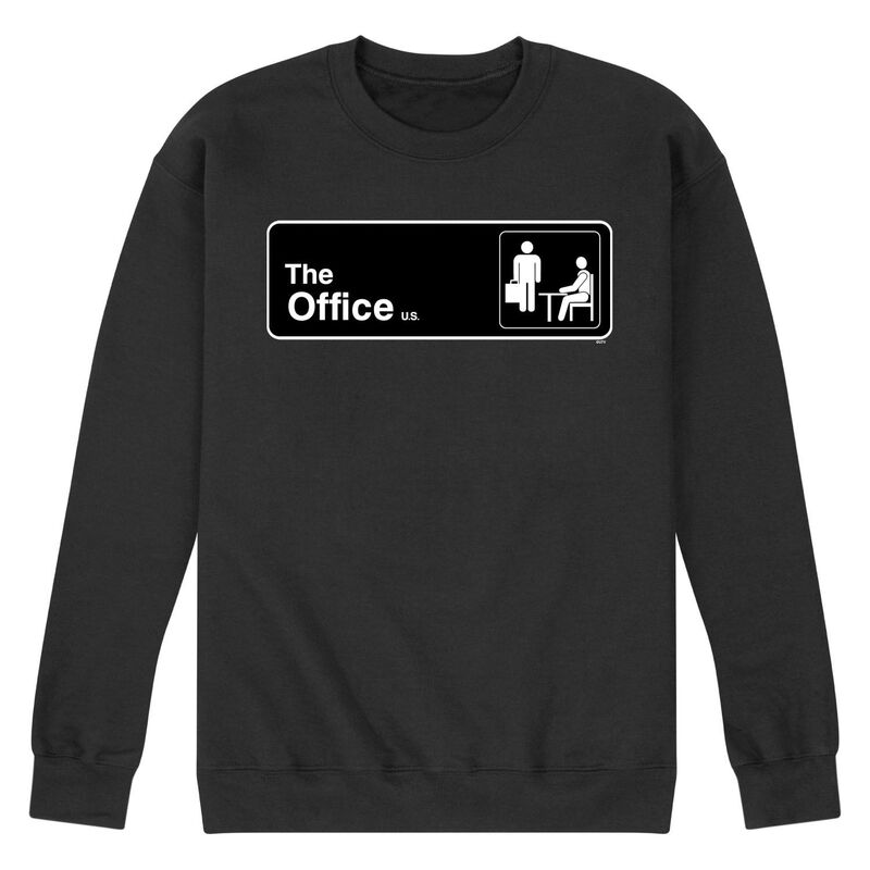 アニメ文字記号 レディース トップス プルオーバー 汗水 Licensed Character Men\u0027s The Office Door Sign Sweatshirt Black 黒いこと