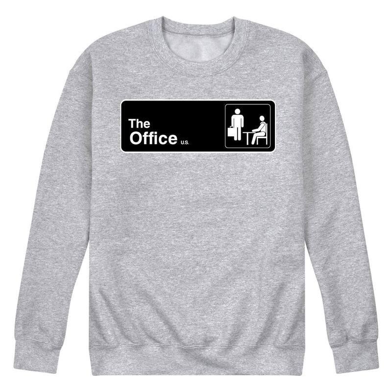 アニメ文字記号 レディース トップス プルオーバー 汗水 Licensed Character Men\u0027s The Office Door Sign Sweatshirt Gray 薄墨色