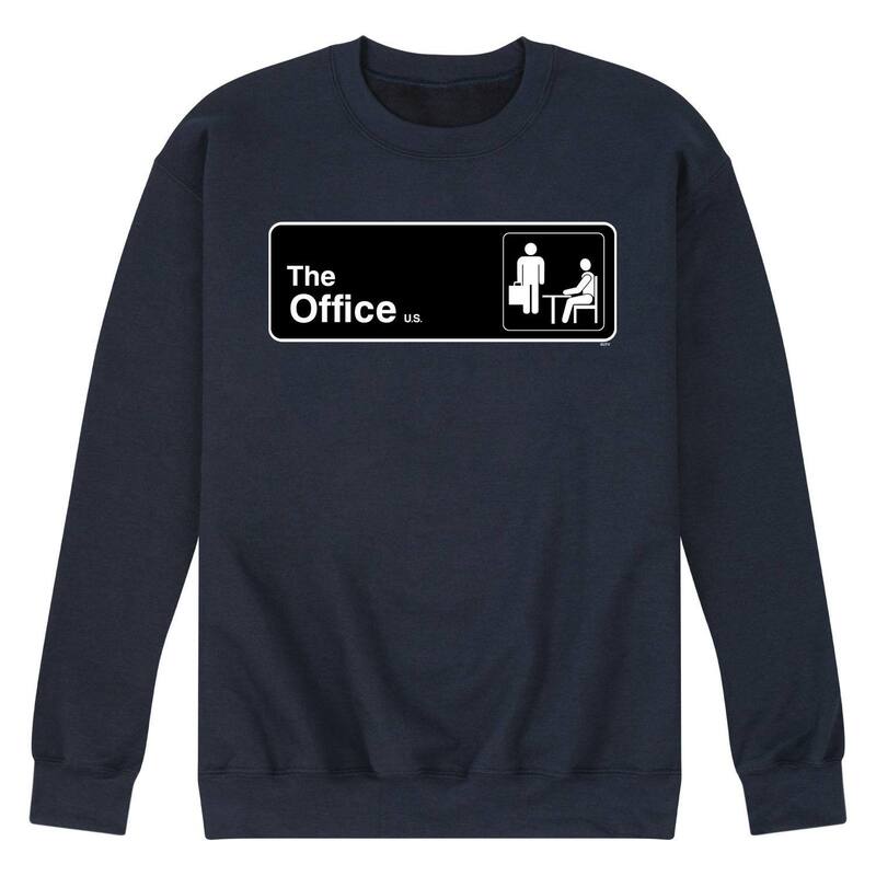 アニメ文字記号 レディース トップス プルオーバー 汗水 Licensed Character Men\u0027s The Office Door Sign Sweatshirt Navy 米国海軍