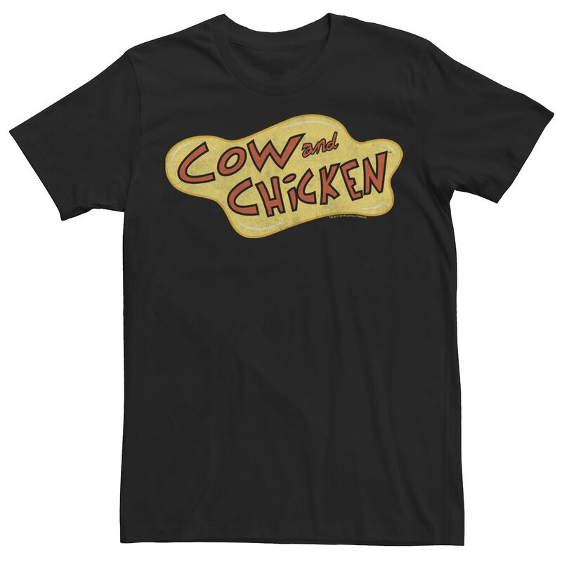 ニコロデオン レディース トップス Tシャツ ロゴ Men's Nickelodeon Cow & Chicken Logo Tee Black ブラック