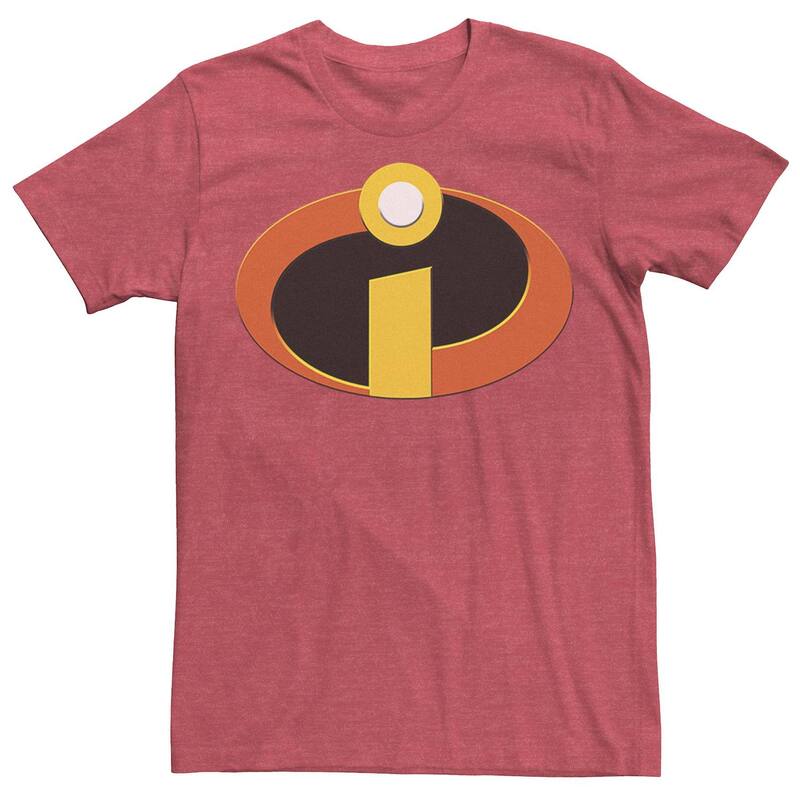 ディズニー ピクサー レディース トップス Tシャツ ロゴ Disney / Pixar's The Incredibles Men's Colored Logo Pocketee Red Heather ヘザー