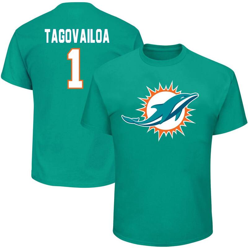 アンブランデッド レディース トップス Tシャツ トール Unbranded Men's Tua Tagovailoaqua Miami Dolphins Big & Tall Eligible Receiver III Name & Number T-Shirt Dol Turq A アクア