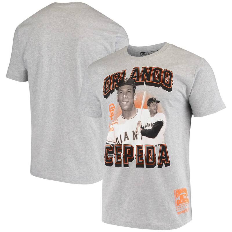 アンブランデッド レディース トップス Tシャツ Unbranded Men's Mitchell & Ness Orlando Cepeda Gray San Francisco Giants Name & Number T-Shirt Gnt Grey グレー