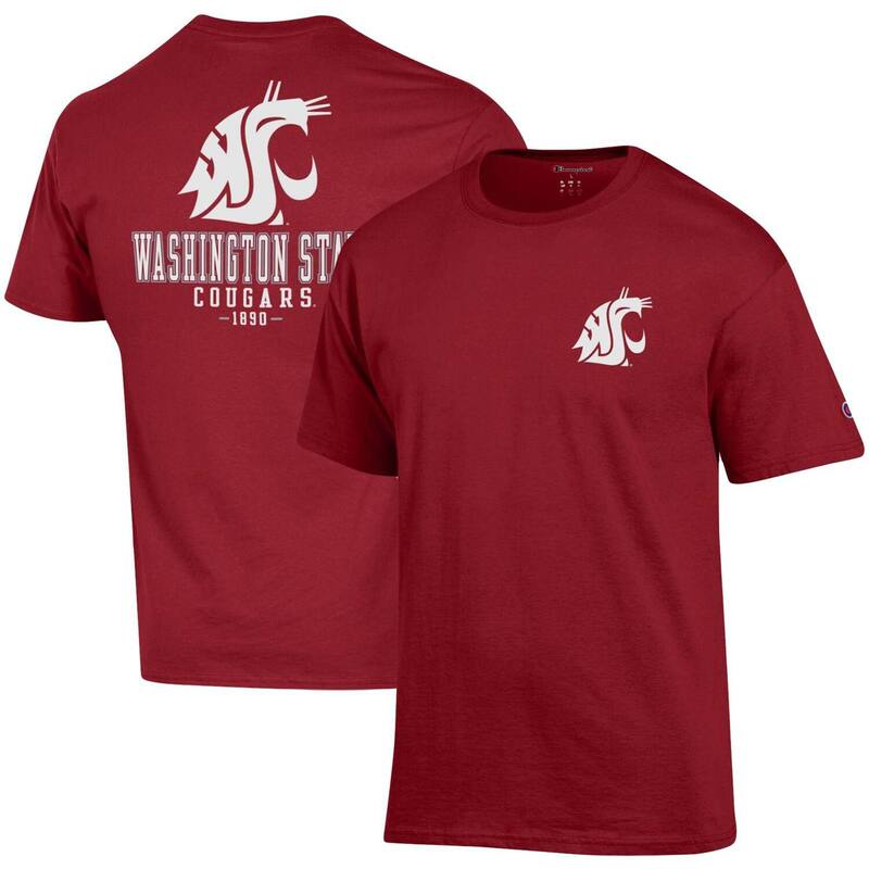 チャンピオン レディース トップス Tシャツ Men's Champion Crimson Washington State Cougarstack 2-Hit-Shirt Wsc Red レッド