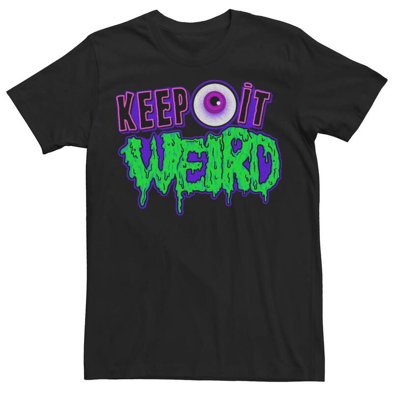 アニメキャラクター レディース トップス Tシャツ Licensed Character Men's Keep It Weird Halloween Tee Black ブラック