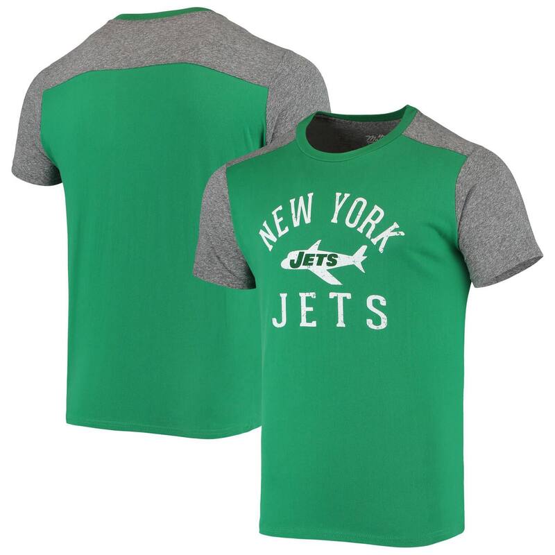 マジェスティック レディース トップス Tシャツ Men's Majestic Threads Kelly Green/Heathered Gray New York Jets Gridiron Classics Field Goal Slub T-Shirt Jet Green グリーン