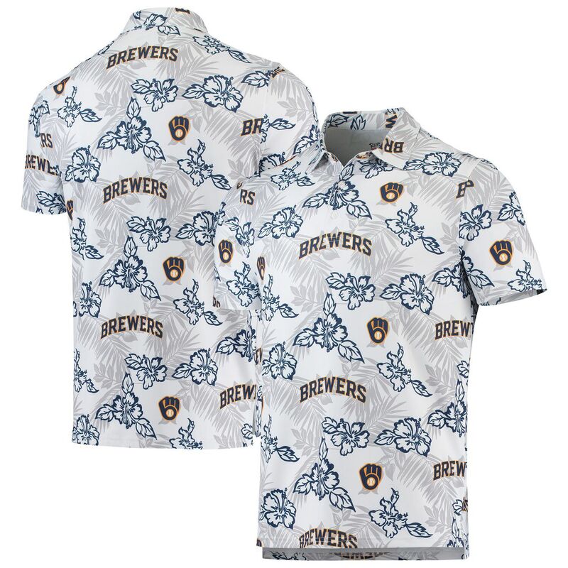 レインスプーナー レディース トップス Tシャツ ポロシャツ Men's Reyn Spooner White Milwaukee Brewers Performance Polo Brwhite ホワイト