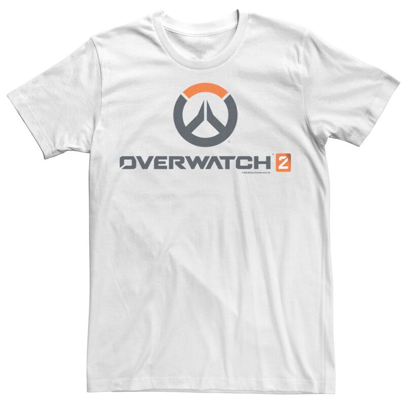 アニメキャラクター レディース トップス Tシャツ ロゴ グラフィック Licensed Character Men's Overwatch 2 Video Game Logo Graphic Tee White ホワイト