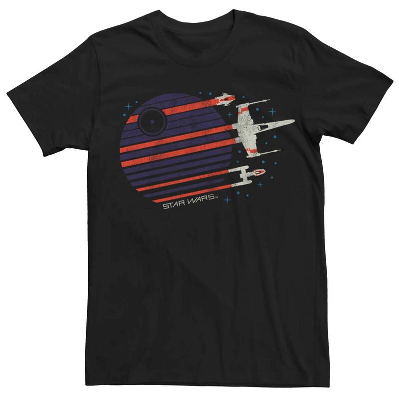 アニメキャラクター レディース トップス Tシャツ ロゴ グラフィック Licensed Character Men'star Wars Rebel Fly Death Star Logo Graphic Tee Black ブラック