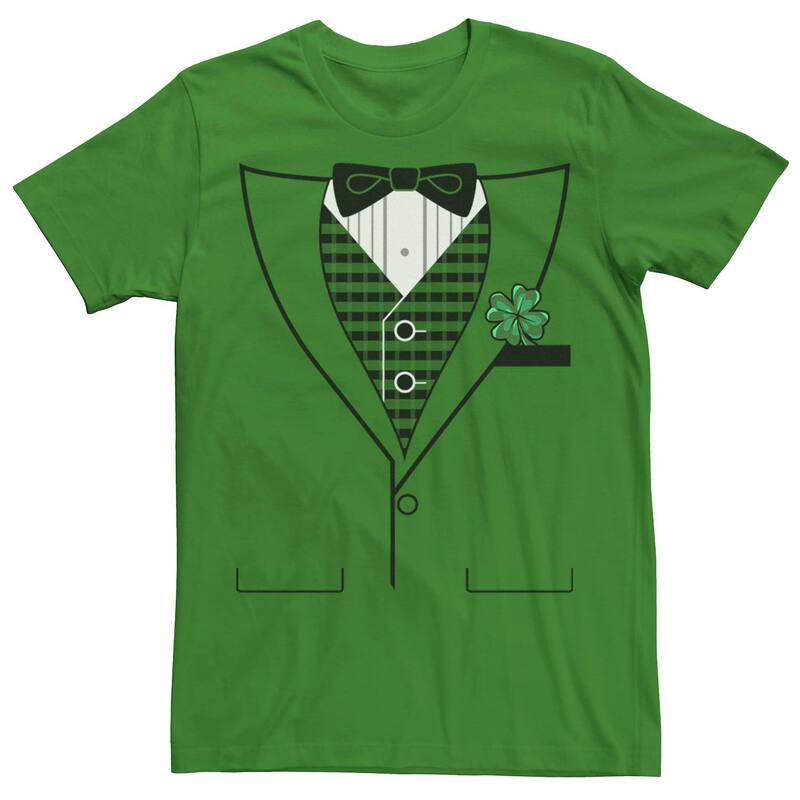 アニメキャラクター レディース トップス Tシャツ Licensed Character Men'st. Patrick's Day Tuxedo Tee Kelly