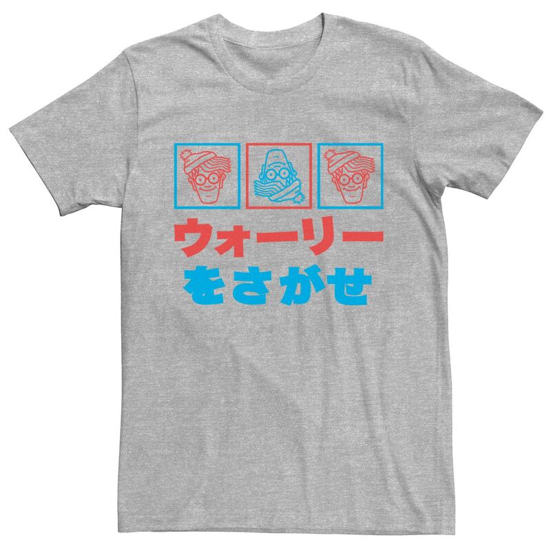 アニメキャラクター レディース トップス Tシャツ Licensed Character Men's Where's Waldo Kanji Line Artee Athletic Heather ヘザー