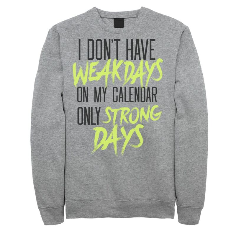 アニメキャラクター レディース トップス Tシャツ フリース グラフィック Licensed Character Men's I Don t Have Weekdays Only Strong Days Graphic Fleece Pullover Athletic Heather ヘザー
