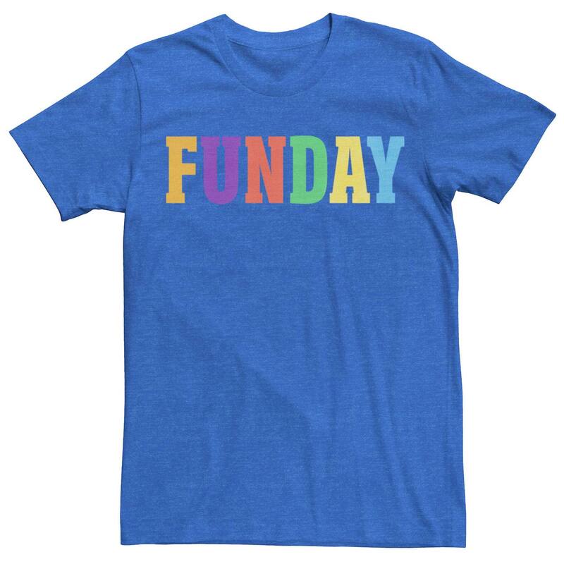 アニメキャラクター レディース トップス Tシャツ Licensed Character Men's Funday Multicolor Letters Tee Royal Heather ヘザー