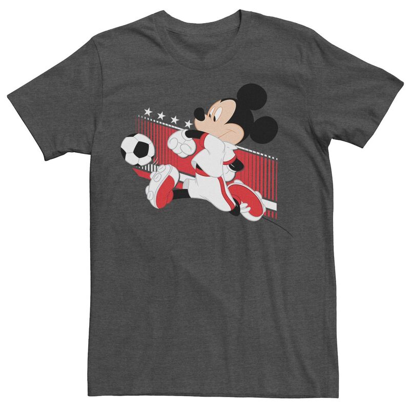 ディズニー レディース トップス Tシャツ Disney's Mickey Mousengland Soccer Uniform Portrait Men's Tee Charcoal Heather チャコール