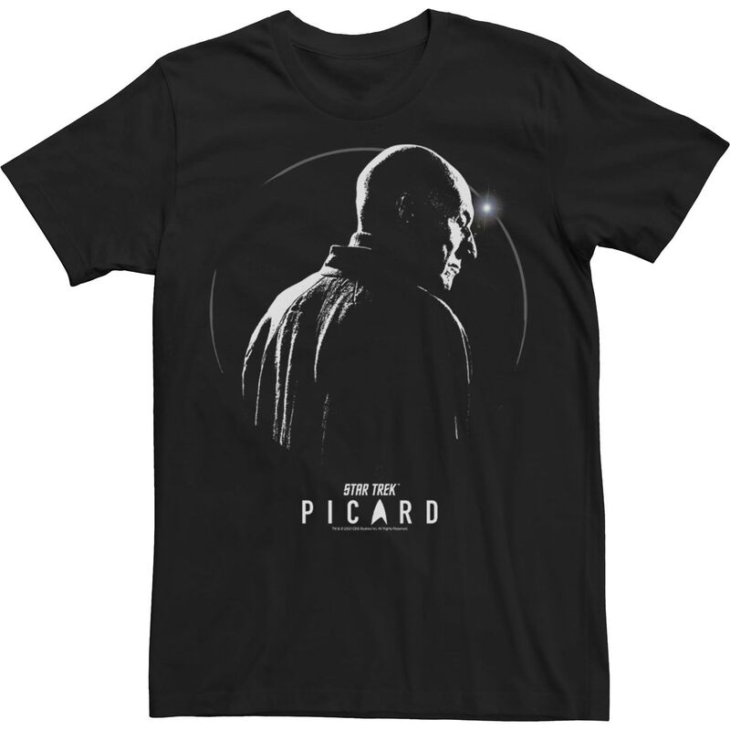 アニメキャラクター レディース トップス Tシャツ Licensed Character Men'star Trek: Picardark Portraitee Black ブラック