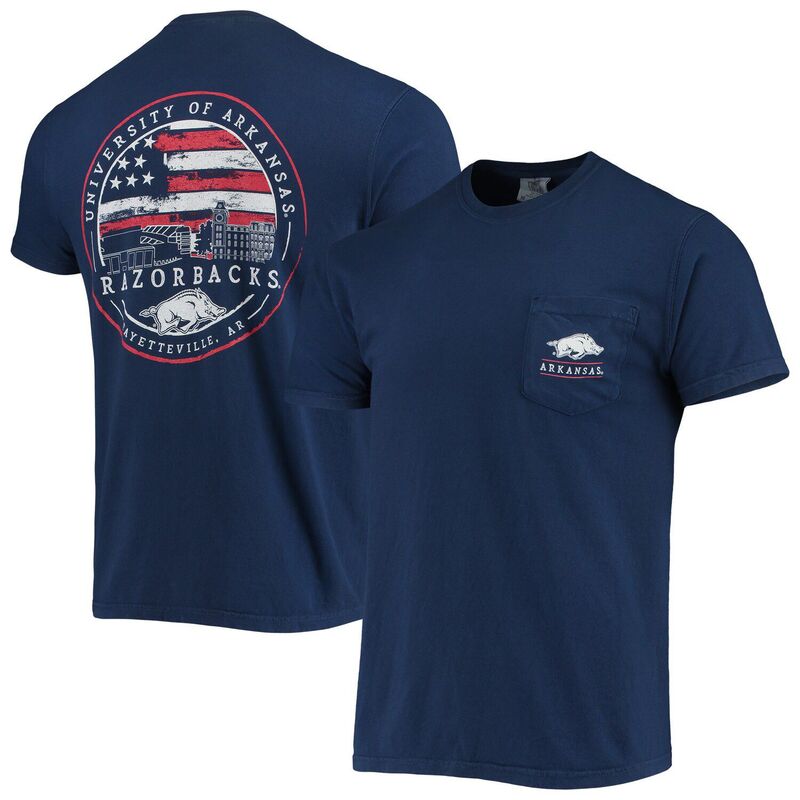 アンブランデッド レディース トップス Tシャツ Unbranded Men's Navy Arkansas Razorbacks Campus Americana T-Shirt Ark Navy ネイビー｜ReVida 店