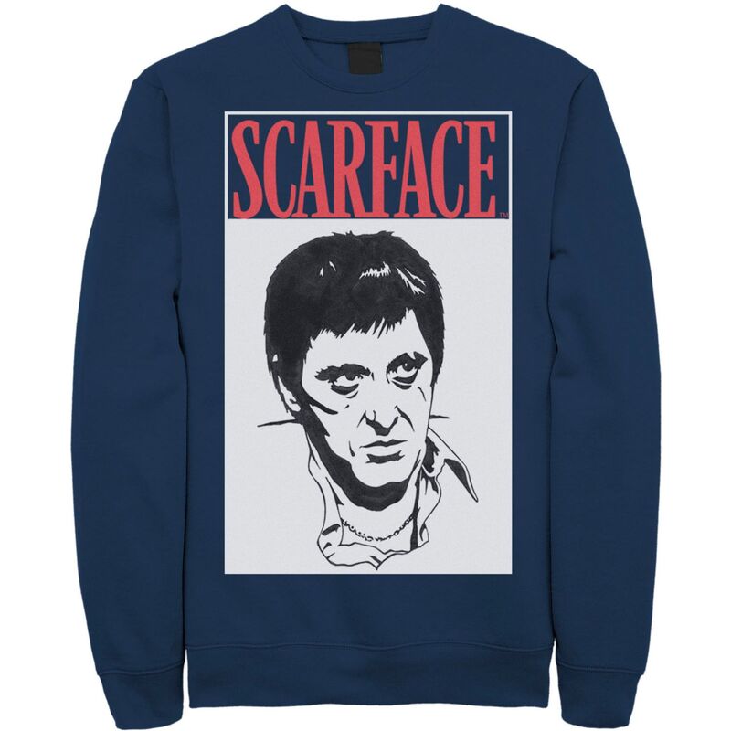 アニメキャラクター レディース トップス Tシャツ スウェット Licensed Character Men'scar Face Scare Face Stare Big Face Sweatshirt Navy ネイビー