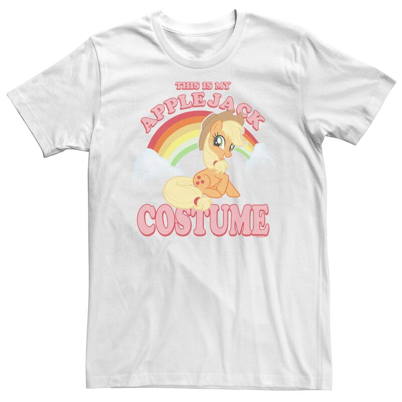 アニメキャラクター レディース トップス Tシャツ Licensed Character Men's My Little Pony Applejack Halloween Costume Tee White ホワイト