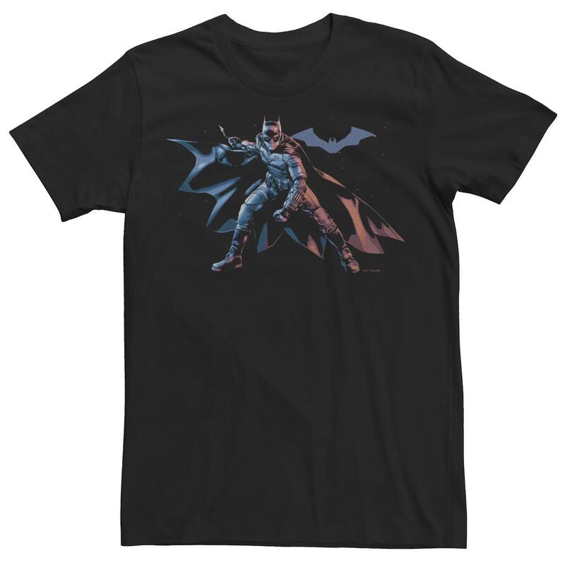 アニメキャラクター レディース トップス Tシャツ Licensed Character Men's DComics The Batman Full Body Portraitee Black ブラック