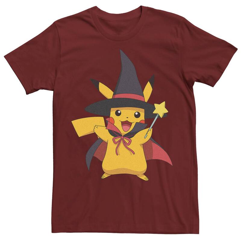 アニメキャラクター レディース トップス Tシャツ Licensed Character Men's Pokmon Pikachu Witches Hat Star Wand Tee Cardinal 7,285円