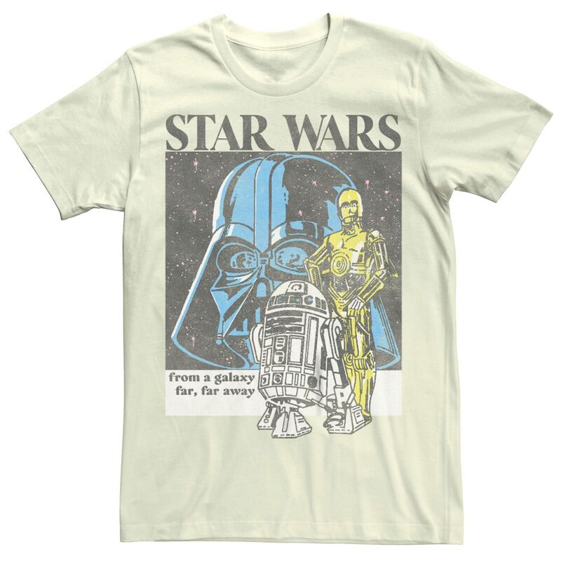 アニメキャラクター レディース トップス Tシャツ LICENSED CHARACTER Men'star Wars RDD2 Darth Vader C3PO Tee Natural