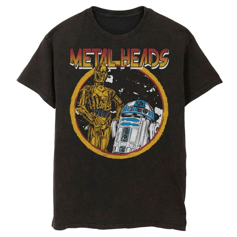アニメキャラクター レディース トップス Tシャツ グラフィック Licensed Character Men'star Wars Metal Headroids Mineral Wash Graphic Tee Black ブラック