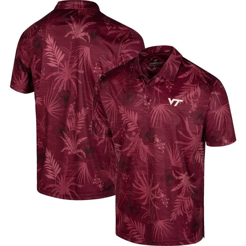 円形劇場 レディース トップス ティーシャツ スポーツシャツ Men\u0027s Colosseumaroon Virginia Techokies Palms Team Polo Vat Red 赤いこと トップス-Tシャツ・カットソー-レディースファッション