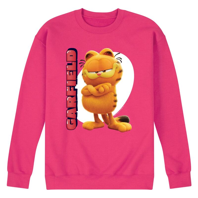 アニメ文字記号 レディース トップス プルオーバー 汗水 フリース Licensed Character Men\u0027s Garfield The Movie Fleece Sweatshirt Magenta マゼンタ